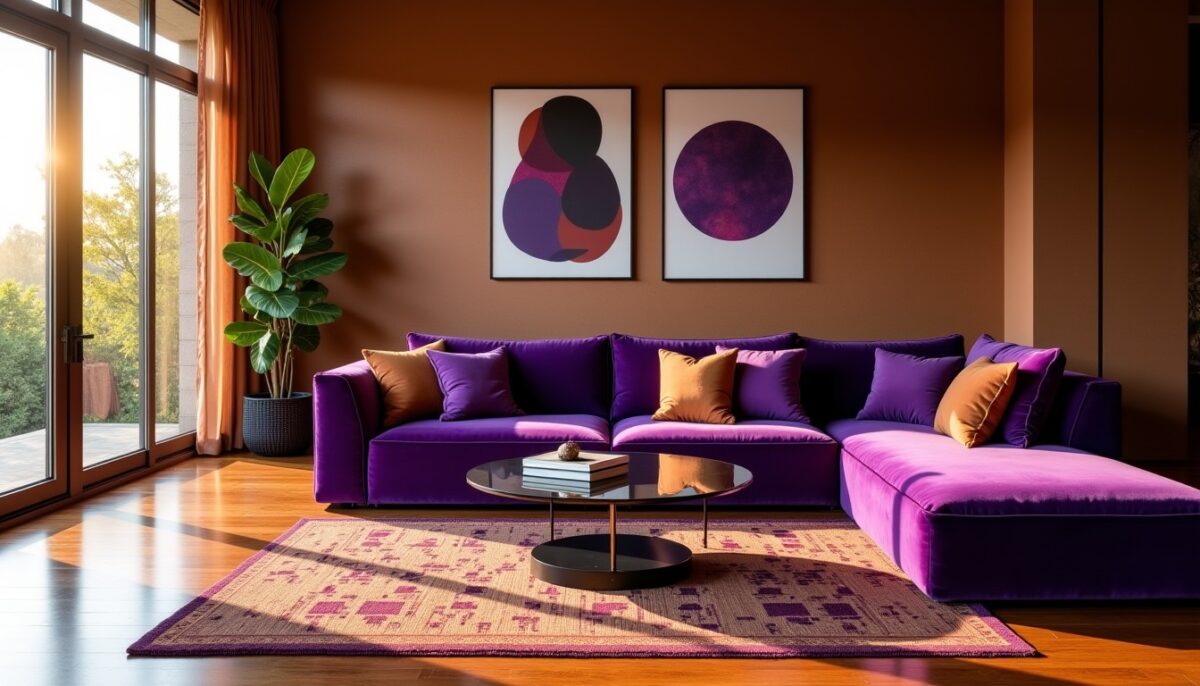 Harmonie audacieuse : idées contemporaines pour marier marron et violet