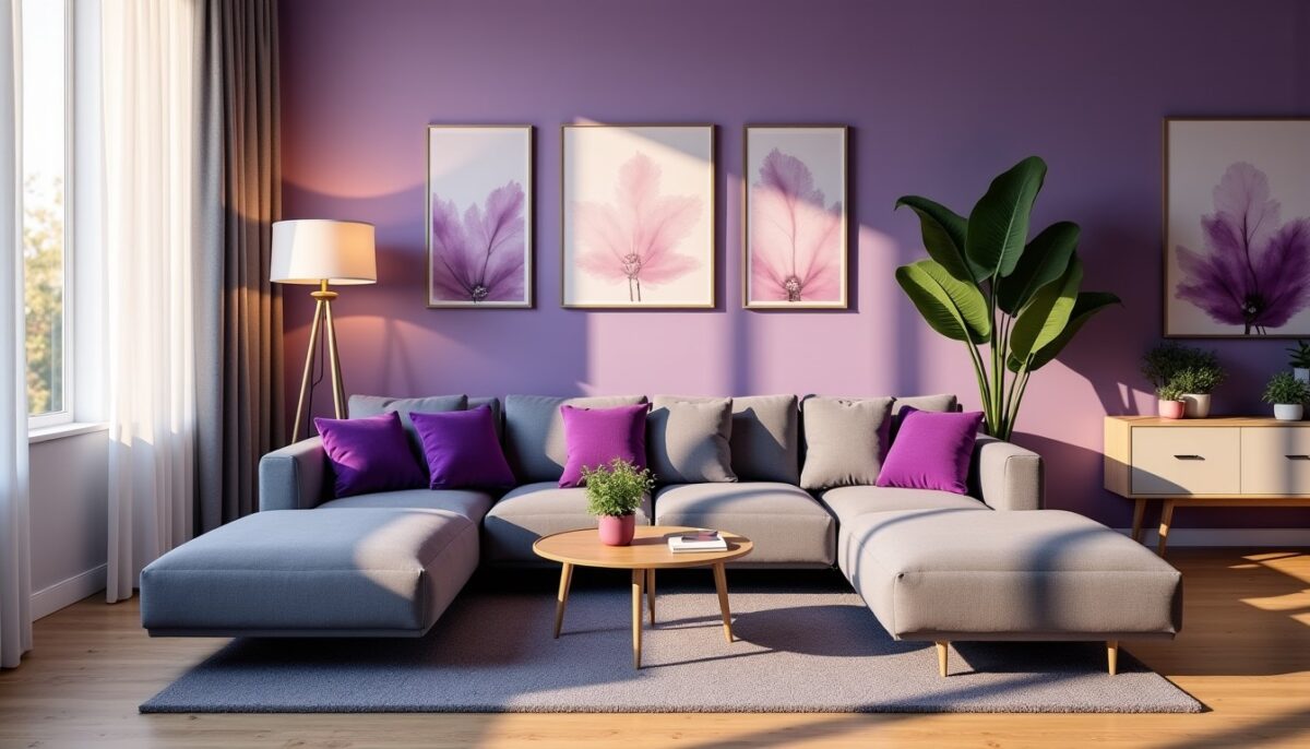 Violet et Gris : L'Alliance Chromatique Qui Transformera Votre Salon